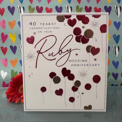 Wedding anniversary card 40 - 40 years! Congratulations on your Ruby wedding anniversary Wedding anniversary card 40 - 40 years! Congratulations on your Ruby wedding anniversary
