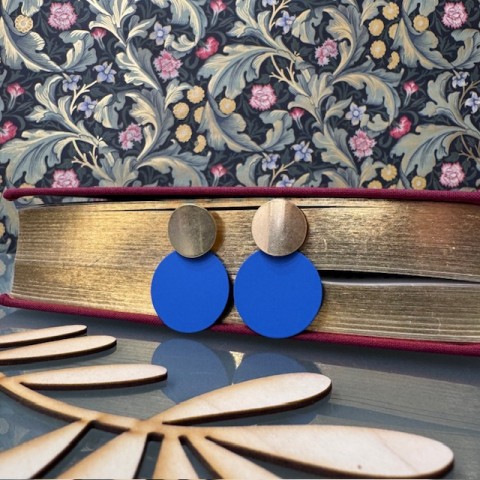 Handcrafted jewellery - Pop colour disc earrings electric blue