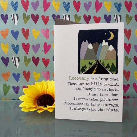 Get well soon card - Recovery is a long road.. Get well soon card - Recovery is a long road..