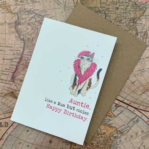 Birthday card Auntie - Auntie.. like Mum but cooler