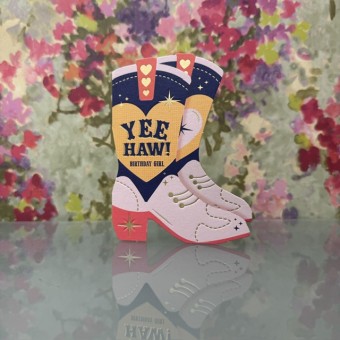 Birthday card - Yeehaw! birthday girl mini card