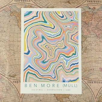 Topography Map Print Ben More (Mull) - Made in Scotland